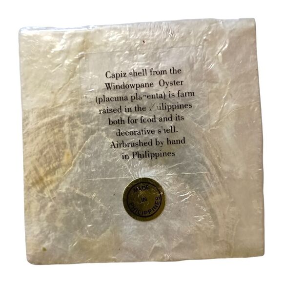 Capiz Shell Trinket Box Cardinal Handpainted Jewelry Mother Of Pearl Jewelry - Picture 8 of 16